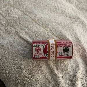 Red Crystal Dollar Bill $10,000 Oval shaped Purse with chain